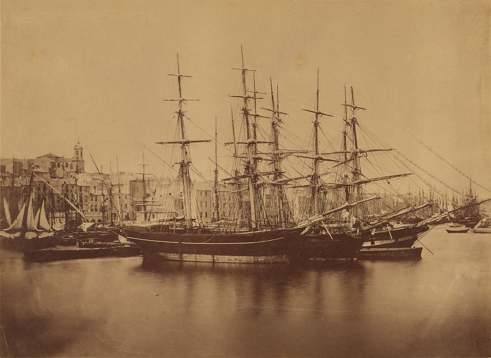 Ships in the Harbor at Sete by Gustave Le Gray