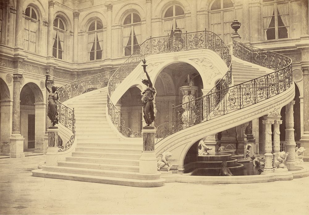 Staircase, Interior of Hotel de Ville by Charles Marville