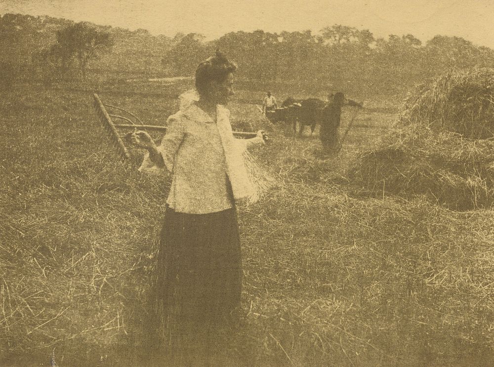 Gertrude O'Malley in Field with Rake by Gertrude Käsebier