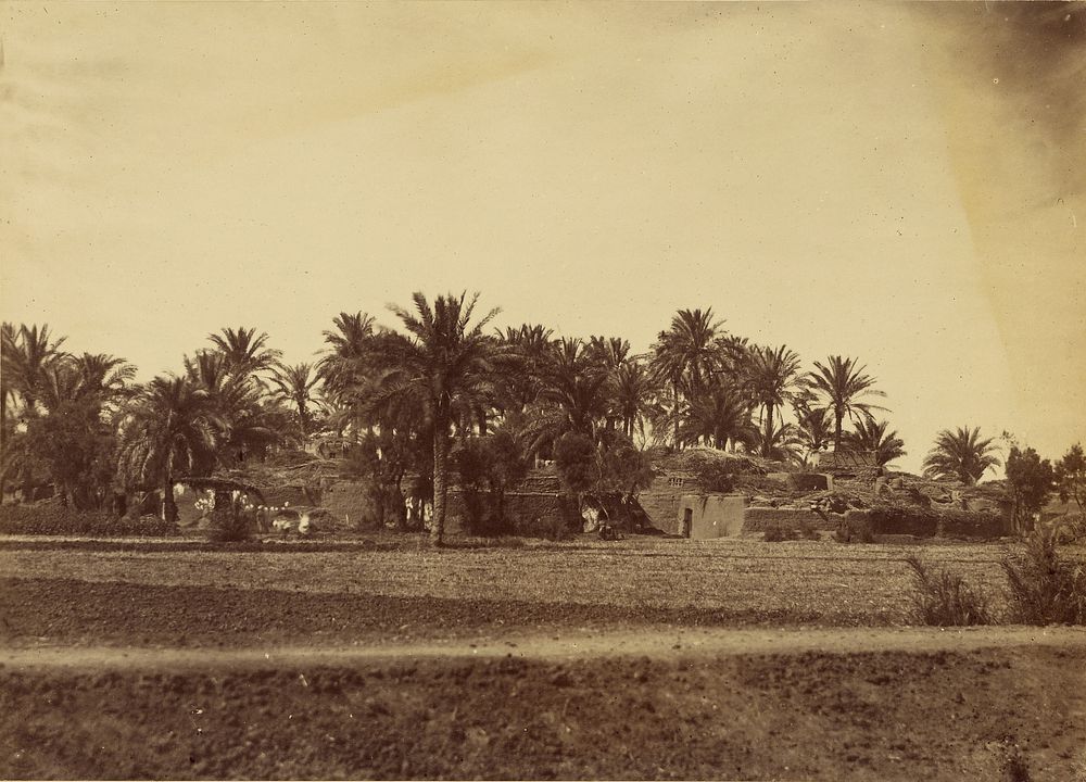 Village des Pyramides - Ghizeh. by Baron Paul des Granges