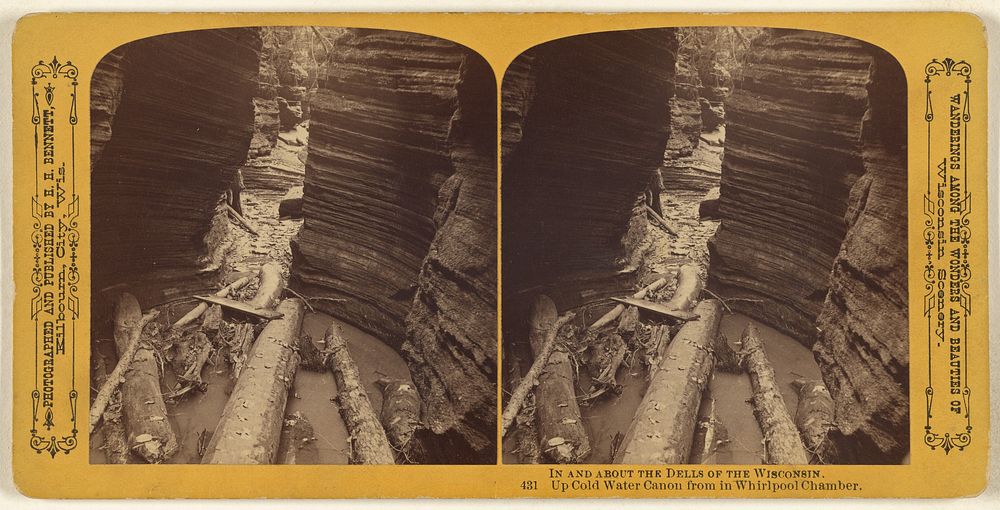 Up Cold Water Canon from in Whirlpool Chamber. [Wisconsin Dells] by Henry Hamilton Bennett
