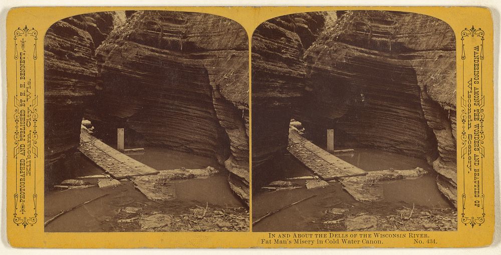 Fat Man's Misery in Cold Water Canon. [Wisconsin Dells] by Henry Hamilton Bennett
