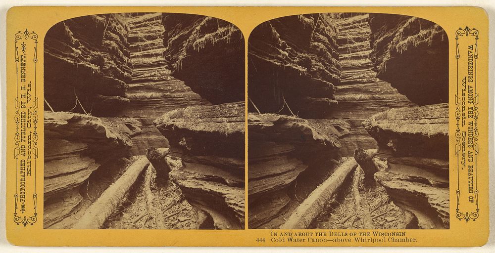 Cold Water Canon - above Whirlpool Chamber. [Wisconsin Dells] by Henry Hamilton Bennett