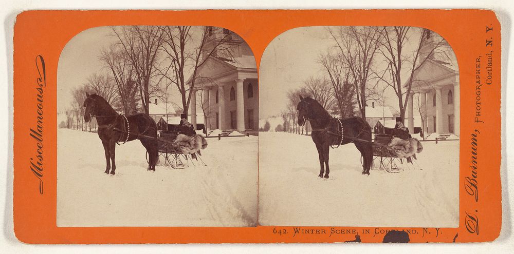 Winter Scene, in Cortland, N.Y. by Deloss Barnum