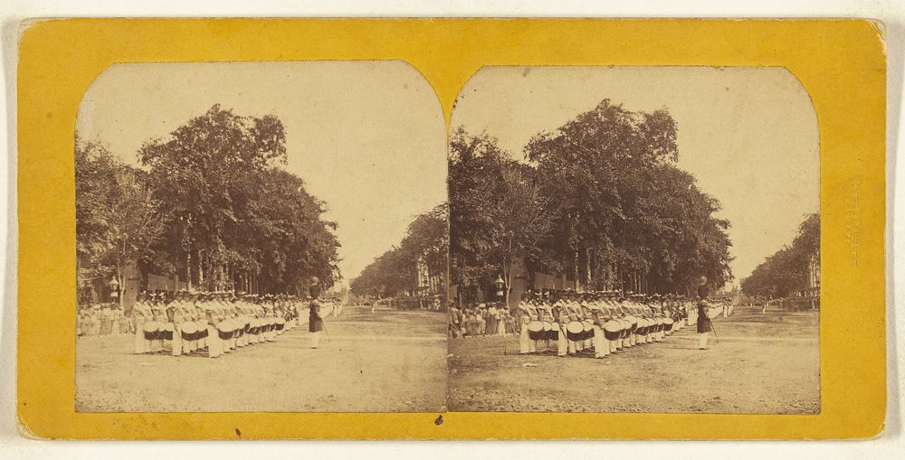 The Seven Regiment in front of the Union Hotel, - - - Saratoga Springs, [N.Y.], July 23d, 1869. by Deloss Barnum