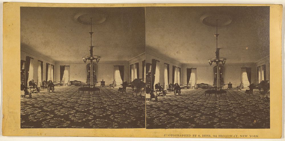 The Large Parlor of the Hotel (Fort William Henry Hotel, Lake George, N.Y.) by Sigismund Beer