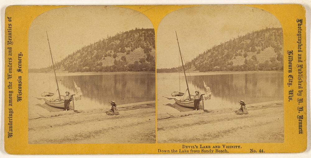 Down the Lake from Sandy Beach. [Devil's Lake, Wisconsin] by Henry Hamilton Bennett