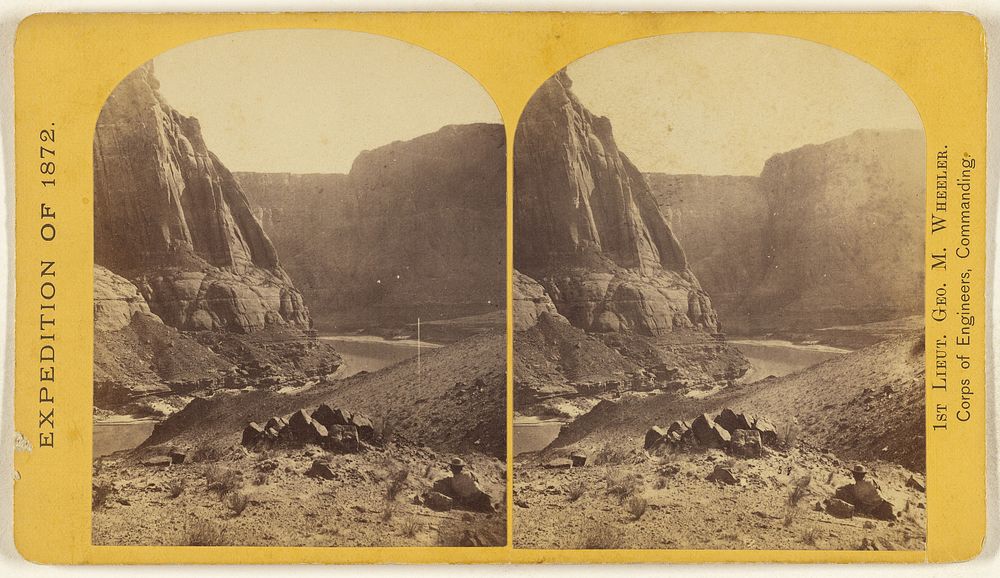 Colorado River, above the mouth of the Paria. Walls 2,100 feet in height. by William H Bell