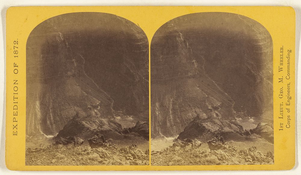 The Grand Canon of the Colorado, near the foot of To-ro-weap Valley. A view of the south wall of the gorge...opposite wall.…