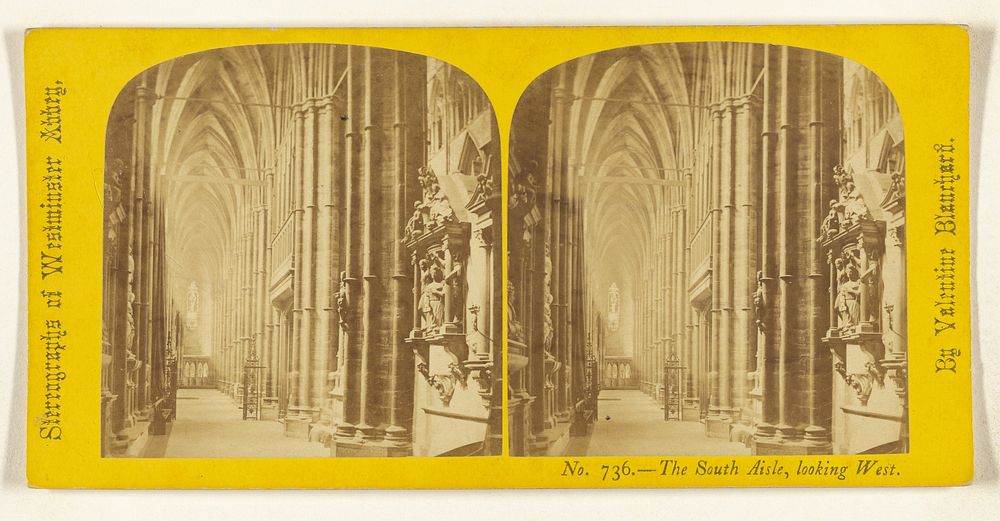 The South Aisle, looking West. [Westminster Abbey] by Valentine Blanchard