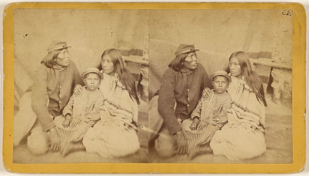 Indian Chief, "Black Horse," wife and child. by Edward B Kellogg and Alvord Kellogg and Campbell
