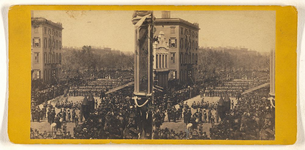 Funeral of President Lincoln, N.Y. City. 7th Regiment passing in view. by Peter F Weil