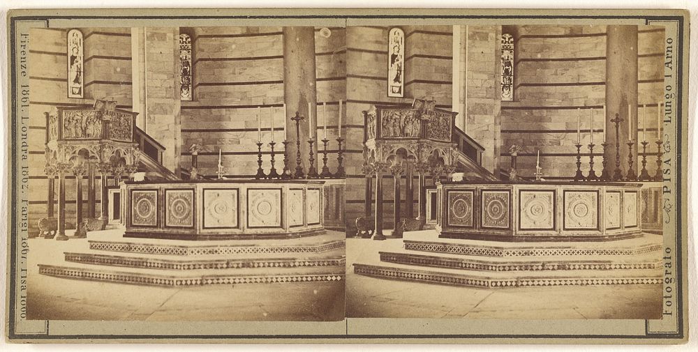View of altar of unidentified church at Pisa, Italy by Enrico Van Lint