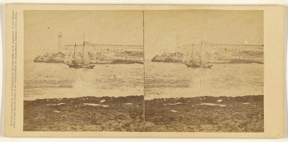 An Instantaneous View. The Harbor of Havana, with an English Yacht running out past the Moro [sic] Castle. by George N…