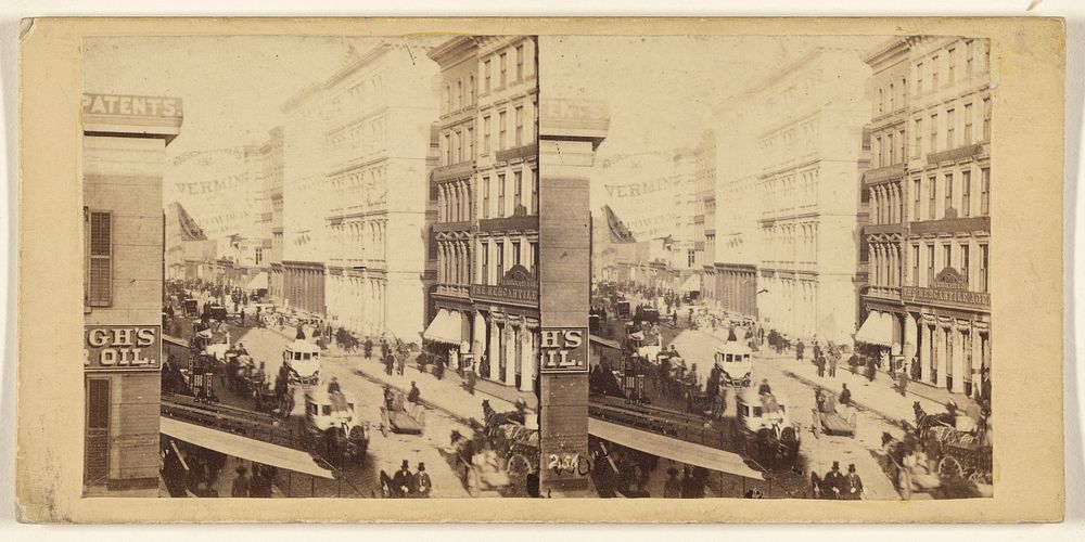 Broadway - Showing the East Side from Duane St., with the Beautiful Marble Buildings Recently Erected. by Edward Anthony