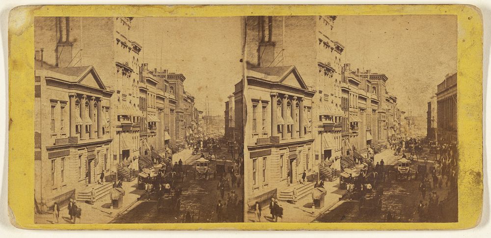 Looking down Wall St. from the corner of Broad. by Edward and Henry T Anthony and Co