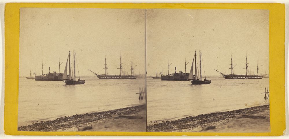Russian Frigate, Government Transport, and Schooner, North River. by Edward and Henry T Anthony and Co