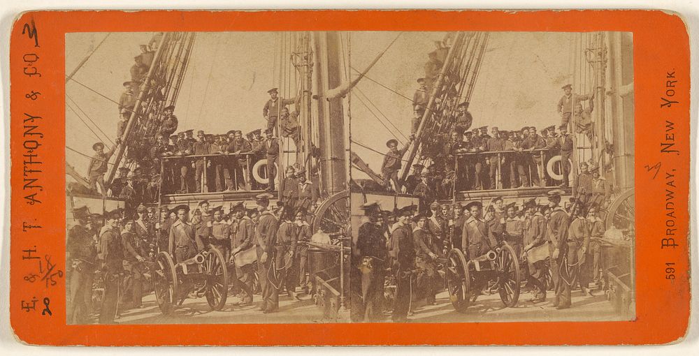 Group of the Equipage of the Italian man-of-war, Re Galantuomo, in New York Harbor, 1862. by Edward and Henry T Anthony and…