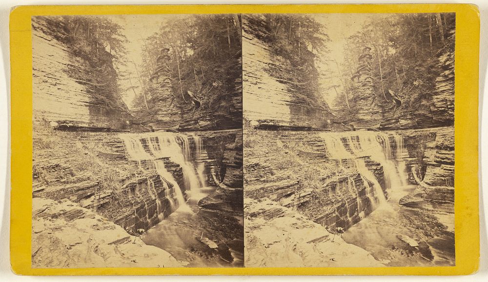 Monument Rock and Cascade, Buttermilk Ravine, Ithaca, N.Y. by Edward and Henry T Anthony and Co