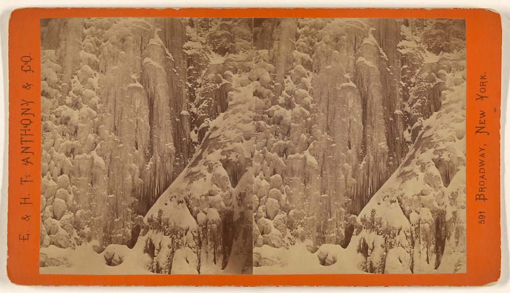 Drapery of Ice - lower Kauterskill Falls. by Edward and Henry T Anthony and Co