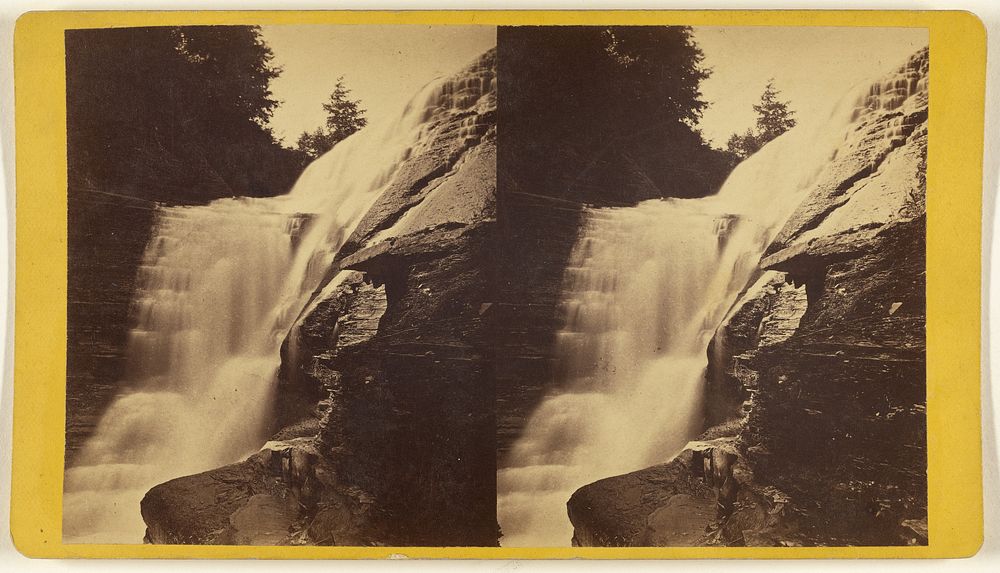 First Fall - 60 feet high - in Upper Taughannock Ravine. by Edward and Henry T Anthony and Co