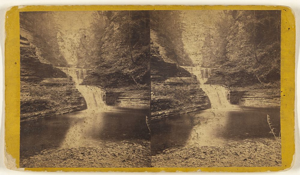 Monument Rock and the Cornell Cascade, Buttermilk Ravine, Ithaca, N.Y. by Edward and Henry T Anthony and Co