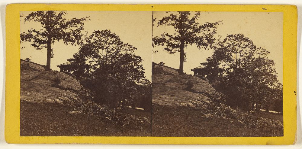 A Visit to the "Central Park" in the Summer of 1863. Large Rocks and Summer House East of the Mall. by Edward and Henry T…