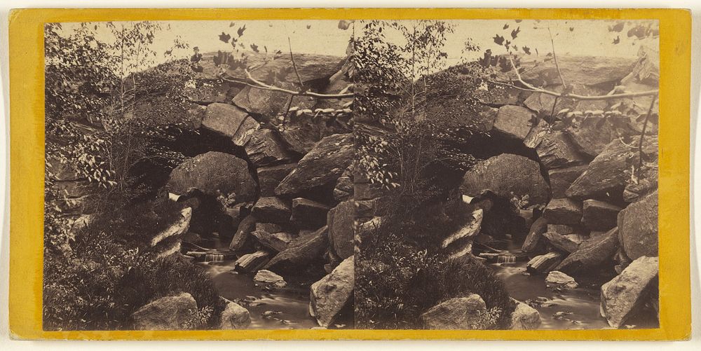 Central Park. Rustic Stone Bridge, carrying the Drive over the Walk and Brook, North end of the Park. by Edward and Henry T…