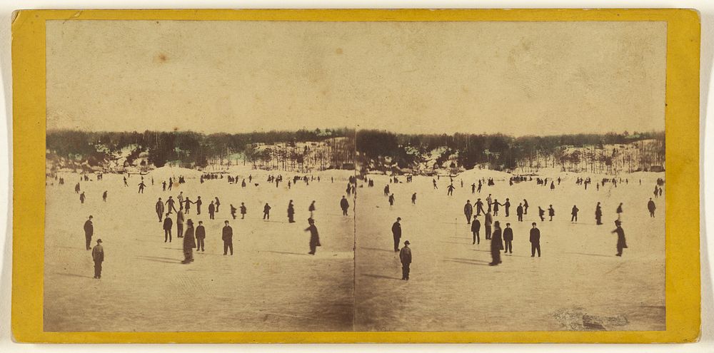Central Park, New York. (Instantaneous.) Skating Scene in Central Park, Winter 1866. by Edward and Henry T Anthony and Co