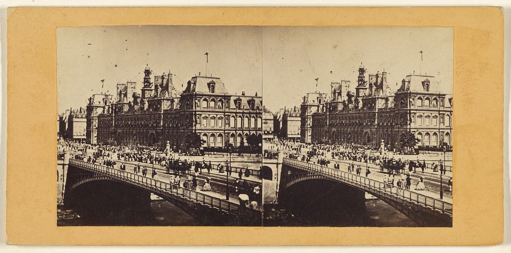Vue instantanee du pont d'Arcole le 15 aont [sic] (Paris.) by Edward and Henry T Anthony and Co