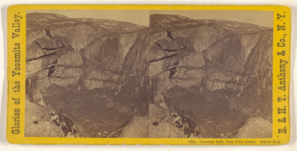 Yosemite Falls, from Point Louisa. Glacier Rock. by Edward and Henry T Anthony and Co