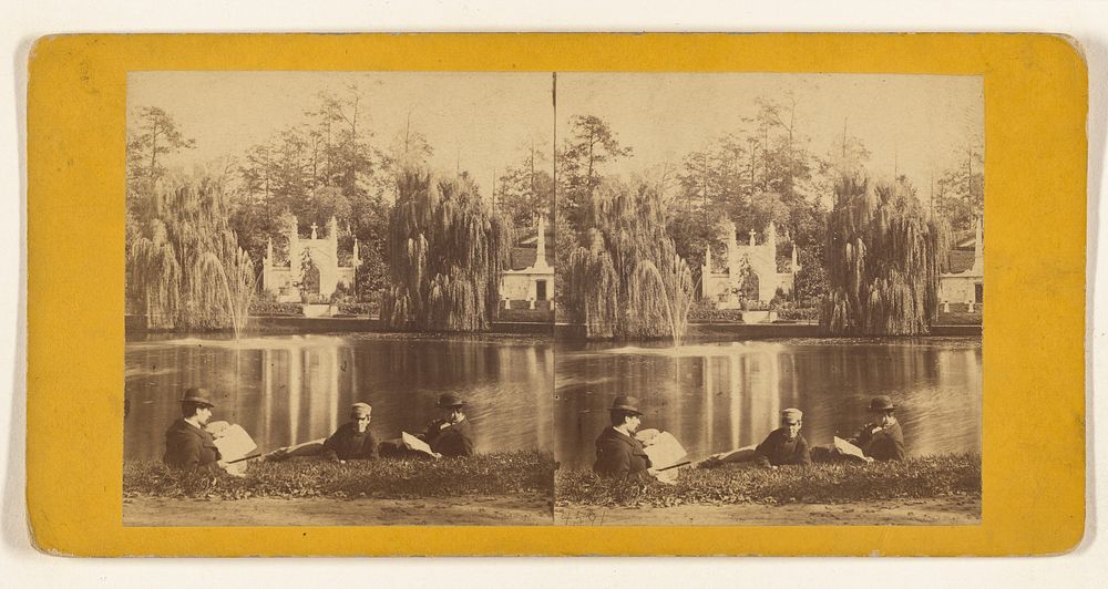 Greenwood Cemetery. Crescent Lake and Fountain. by Edward and Henry T Anthony and Co