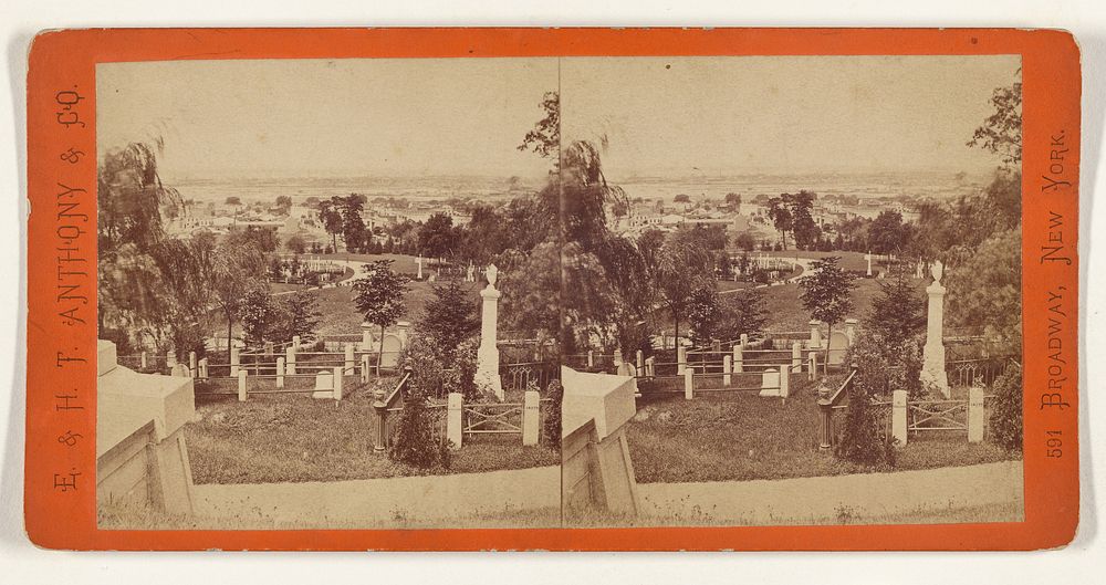 Greenwood Cemetery. View of South Brooklyn, from near the Entrance. by Edward and Henry T Anthony and Co