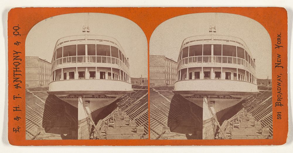 Steamer "Bristol" in Dry Dock - View of the Stern. [New York City] by Edward and Henry T Anthony and Co