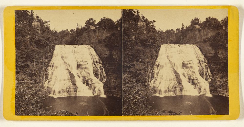 Ithaca Fall, 160 feet high and 150 feet broad - From the North Bank - Fall Creek. by Edward and Henry T Anthony and Co