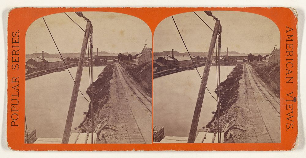 Holyoke, Mass. Upper Canal looking South from the Dam - Parsons Paper Mill on the left. by Edward and Henry T Anthony and Co