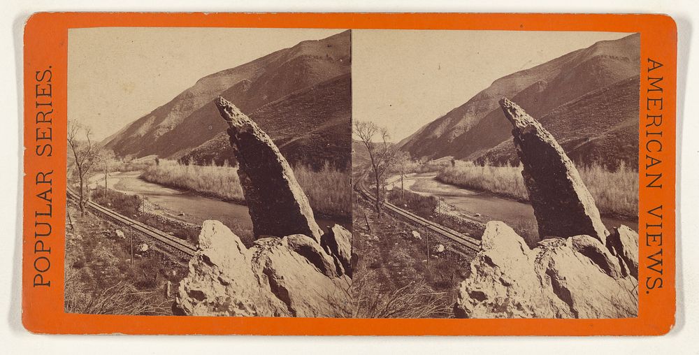 Index Rock, Upper Weber Canyon, Near Tunnel No. 3. Union Pacific Rail Road. by Edward and Henry T Anthony and Co
