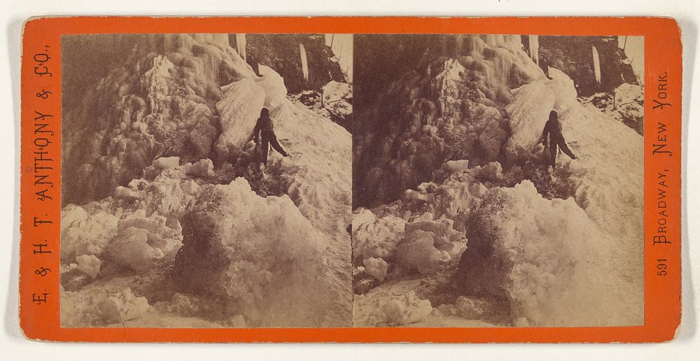 Winter in the Catskills. Entrance to Ice Caves. by Edward and Henry T Anthony and Co