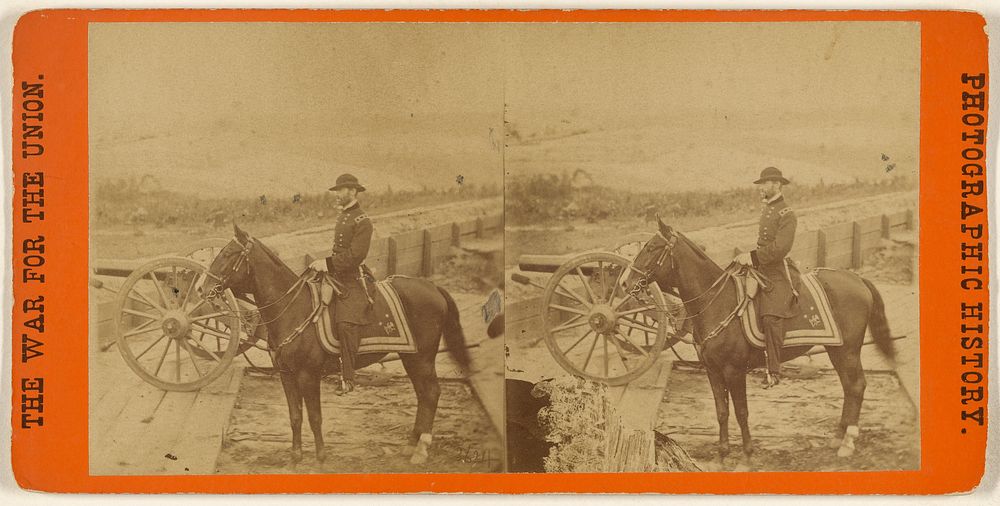 Maj. Gen. W.T. Sherman and Horse. This View was taken in the trenches before Atlanta, Ga. by George N Barnard and Edward and…