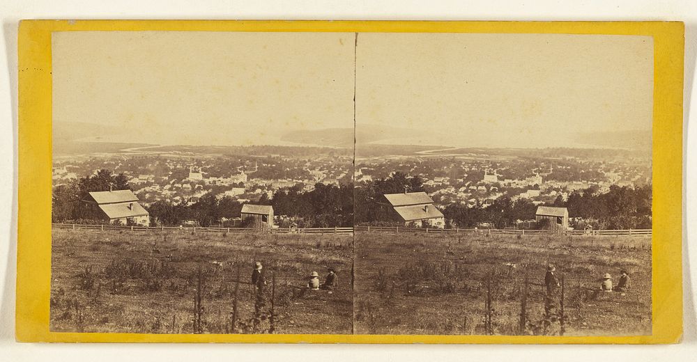 Scenery of Ithaca and Vicinity, N.Y. General View of Ithaca - Cayuga Lake in the distance. by Edward and Henry T Anthony and…
