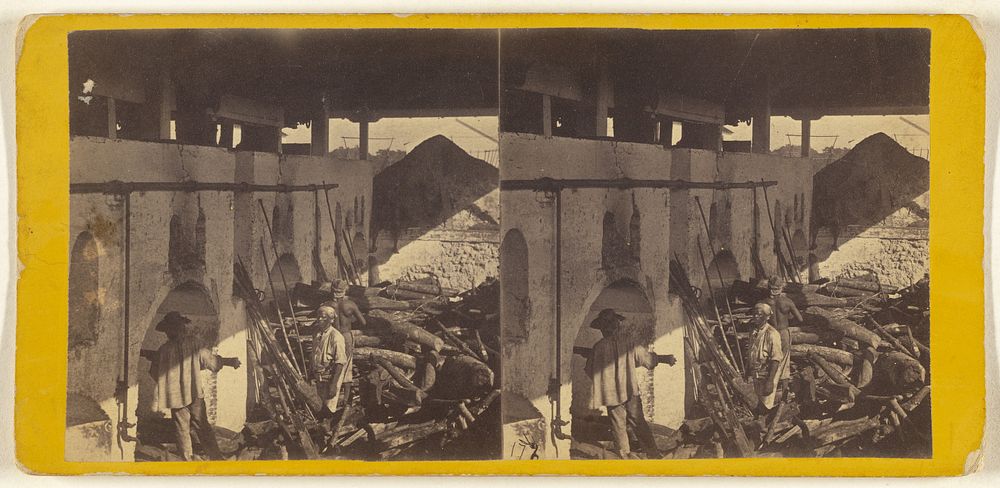 Plantation View. View in a Sugar-mill. The fire-hole. by George N Barnard, Edward and Henry T Anthony and Co and Kuhns
