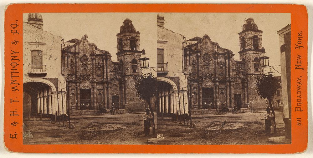 Front view of the Cathedral where the remains of Columbus are deposited. [Cuba] by George N Barnard, Edward and Henry T…