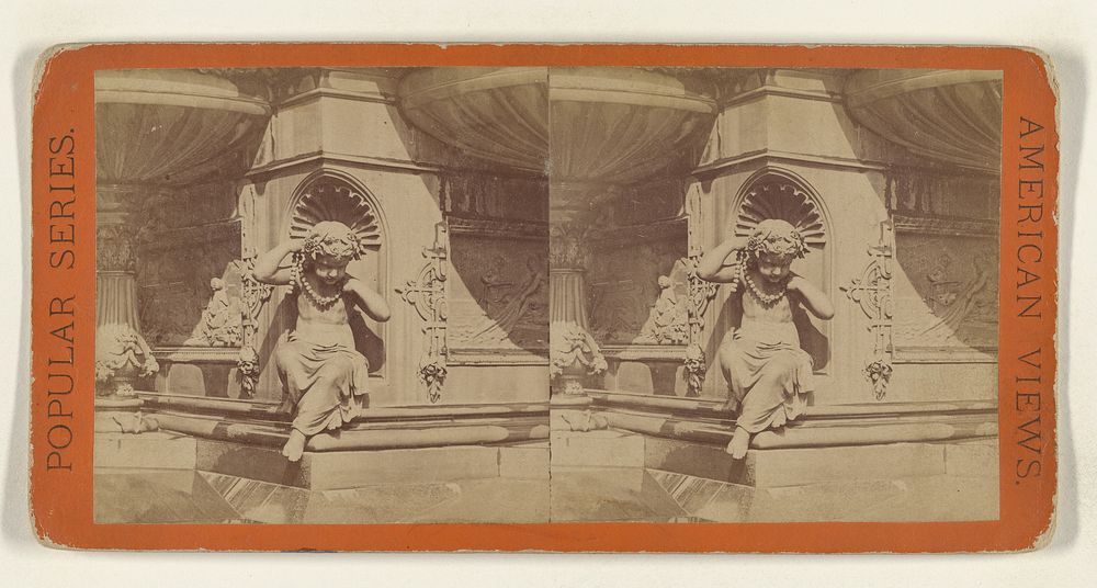 The Tyler Davidson Fountain. Southeast Niche, Girl playing with her Beads. [Cincinnati, Ohio] by Edward and Henry T Anthony…