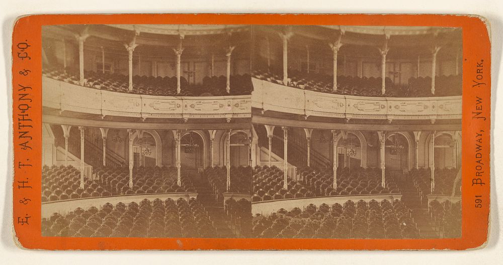 Niblo's Theatre - View from the Stage. [New York City] by Edward and Henry T Anthony and Co