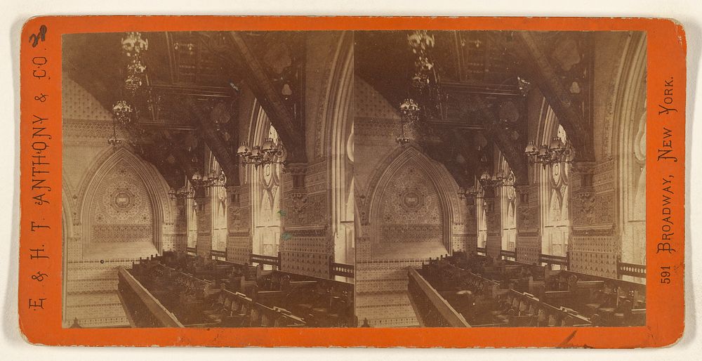 Interior of Reformed Church - 57th St and Lexington Av. [New York City] by Edward and Henry T Anthony and Co