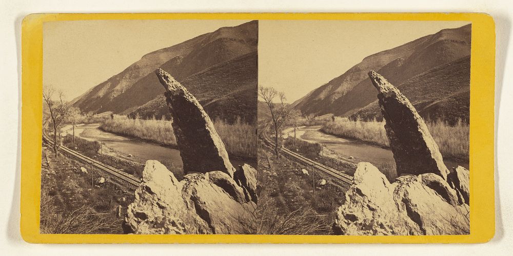 Index Rock, Upper Weber Canyon, Near Tunnel No. 3. Union Pacific Rail Road. by Edward and Henry T Anthony and Co