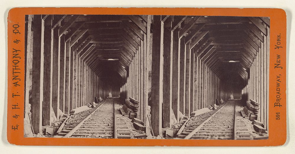 Interior View of Snow Sheds. [Pacific R.R.] by Edward and Henry T Anthony and Co