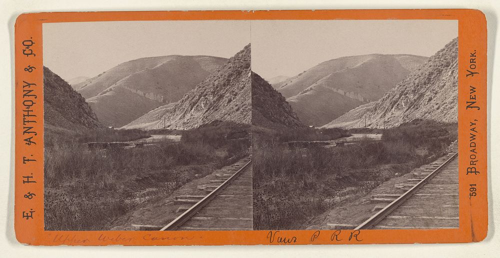 Looking West from the Devil's Slide, Upper Weber Canyon. Union Pacific Rail Road. by Edward and Henry T Anthony and Co