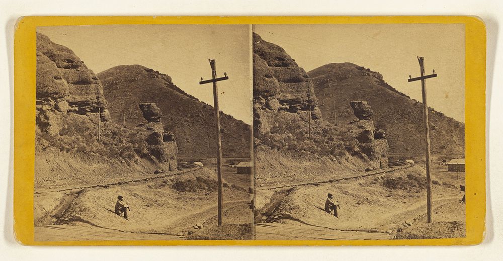 Pulpit Rock, Echo Canyon. Union Pacific Rail Road. by Edward and Henry T Anthony and Co