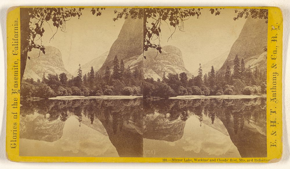 Mirror Lake, Watkins' and Clouds' Rest, Mts. and Reflection [Yosemite] by Edward and Henry T Anthony and Co